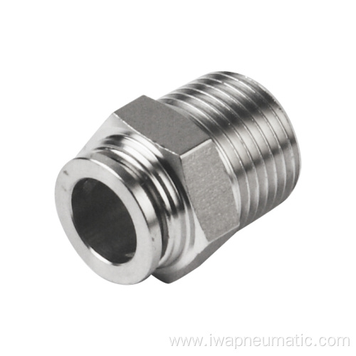 Stainless steel male straight pneumatic fitting